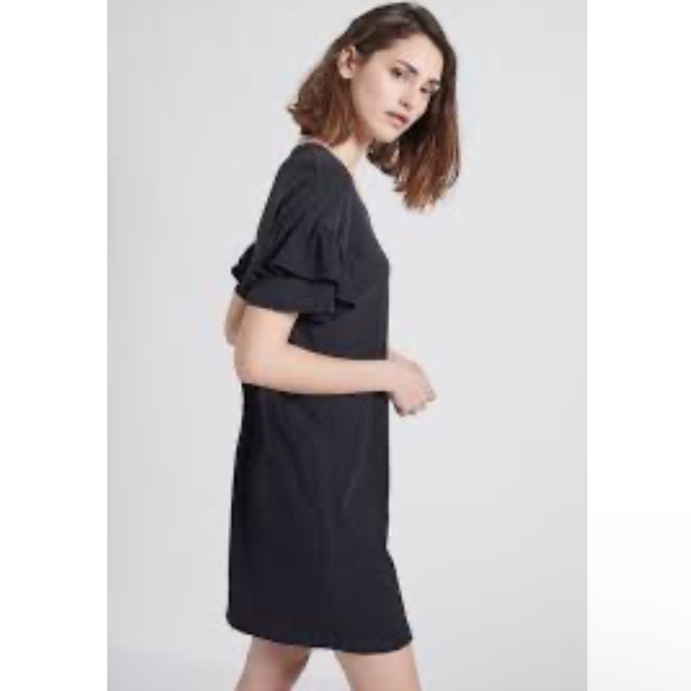 J11 Current Elliott The‎ Ruffle Roadie Dress Black - Picture 2 of 7